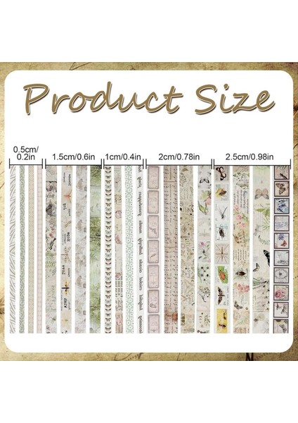 Vintage Washi Bant Seti, 20 Rulo El Sanatları Bandı Yazılabilir Dekoratif Bant (Yurt Dışından) fiyatları