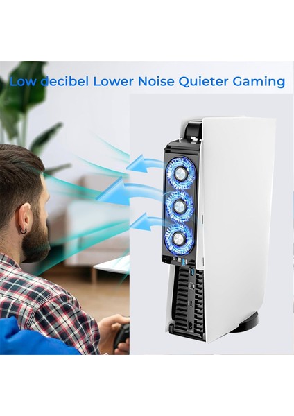 Ps5 Soğutma Fanı Sessiz Soğutucu Fan LED Işık Usb3.0 Hub'ları (Yurt Dışından) fırsatları