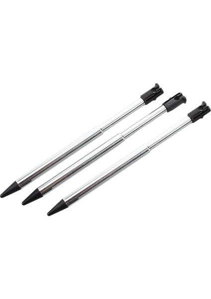 Nintendo 3ds Için 3 Adet Gümüş Tonlu Siyah Plastik Kalem (Yurt Dışından)