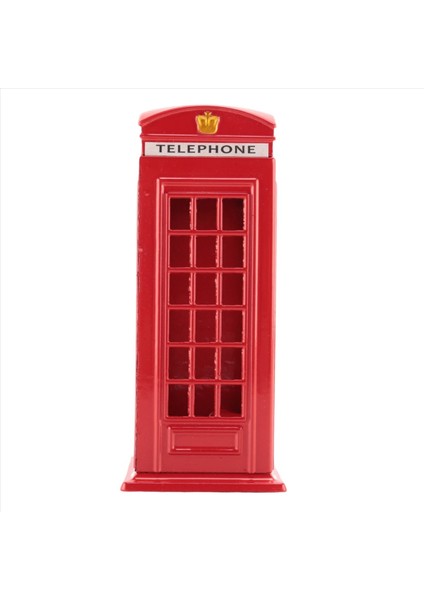 Metal Kırmızı Londra Telefon Kulübesi Bankası Bozuk Para Bankası 140X60X60MM (Yurt Dışından)