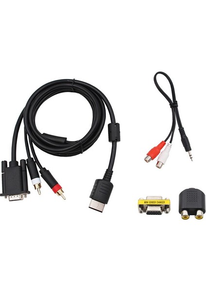 Dreamcast Yüksek Çözünürlüklü VGA Kablosu + 3,5 Mm'den 2 Erkek Rca Adaptörüne (Yurt Dışından)