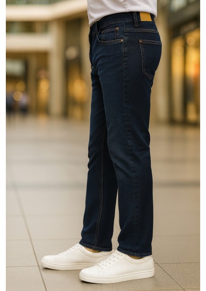 Erkek Yüksel Bel Bol Kesim Boru Paça Kot Pantolon Reguler Fit Jean C336