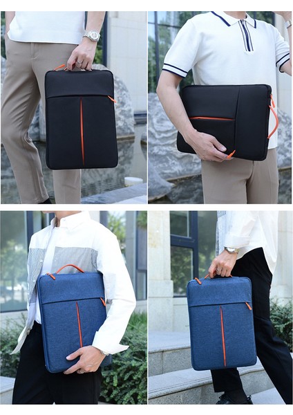 13-14 Inç Dizüstü Bilgisayar Çantası Dikey Suya Dalı Naylon Koruyucu Kılıf Fermuarlı Cepli 34 x 24 x 3 cm - Siyah (Yurt Dışından) fırsatları