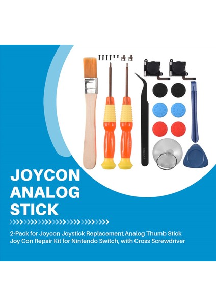 Joystick Değişimi Için 2'li Paket, Analog Başparmak Çubuğu Joy-Con Tamir Kiti (Yurt Dışından) indirimleri