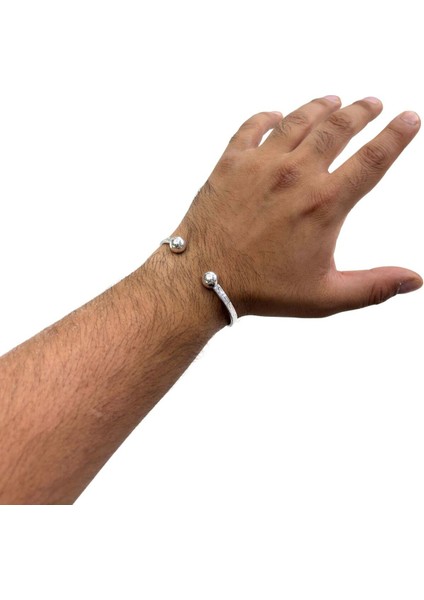 Çift Toplu Ayarlanabilir Gümüş Grek Desen Bilezik modelleri