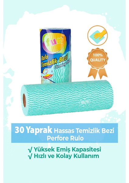 Hassas Temizlik Bezi 30 Yaprak - Yeşil Renk - 1 Paket
