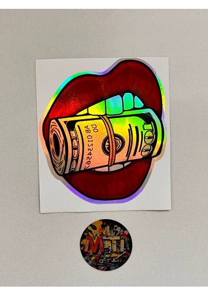 Para Isıran Kırmızı Dudak Sticker Araba Motosiklet Kask Laptop Cam Etiket Sticker Baskı 10X9CM