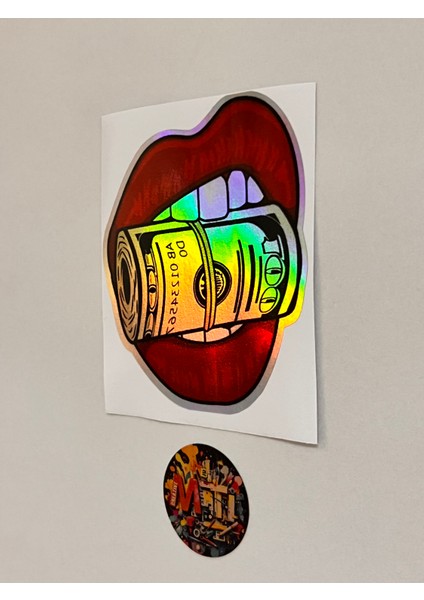 Para Isıran Kırmızı Dudak Sticker Araba Motosiklet Kask Laptop Cam Etiket Sticker Baskı 10X9CM modelleri