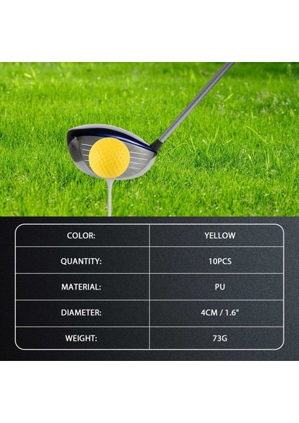 10 Adet Sarı Yumuşak Elastik Kapalı Alan Antrenman Pu Golf Topu (Yurt Dışından) fiyatları