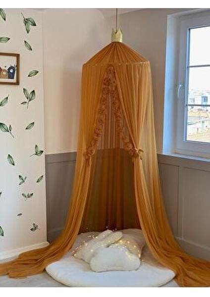 Deluxe Tül Cibinlik Şampanya Renkli Yatak Aksesuarı 65 cm Çap 280 cm Uzunluk indirimleri