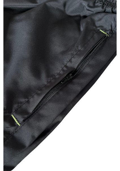 Erkek Astarlı Fermuarlı Çift Cepli Deniz Şortu Siyah Regular Fit modelleri