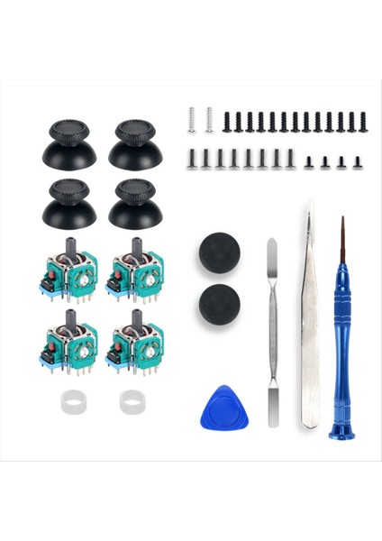 Ps5 Kontrolcüsü Için 2 Joystick Halkalı 4 Parçalı Analog Joystick ve Kapaklar (Yurt Dışından)