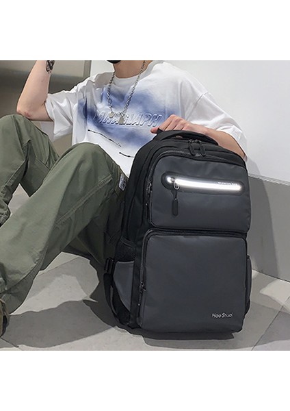 Haoshuaı 3408# Büyük Omuz Çantası Dizüstü Bilgisayar Sırt Çantası Seyahat Sırt Çantası Kamp Taşıma Çantası - Gri (Yurt Dışından) fiyatları