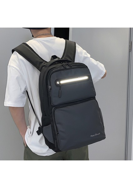 Haoshuaı 3408# Büyük Omuz Çantası Dizüstü Bilgisayar Sırt Çantası Seyahat Sırt Çantası Kamp Taşıma Çantası - Gri (Yurt Dışından) modelleri