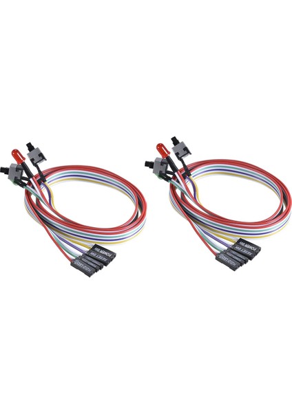 Adet Bilgisayar Kasası Atx Güç Açma Kapama Sıfırlama Anahtarı Kablosu 2 Led'li (Yurt Dışından) modelleri