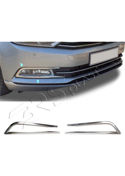 Volkswagen Passat B8 Uyumlu 2015-2019 Krom Sis Çerçevesi 2 Parça Paslanmaz Çelik