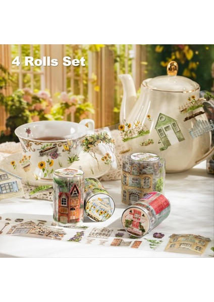 Pet Bant Seti, 4 Rulo Manzara Eserleri Rüya Bahçesi Serisi (Yurt Dışından) modelleri