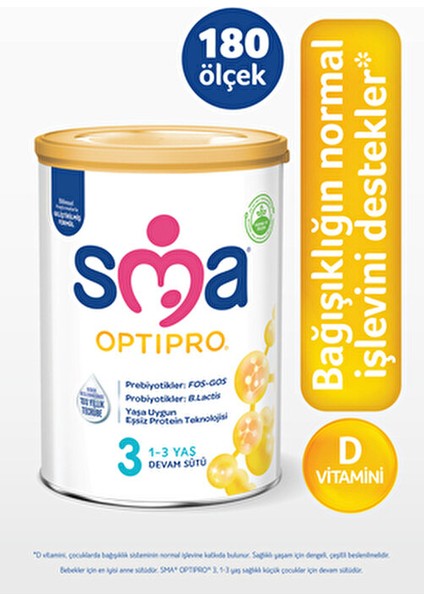 Sma 3 Optipro Probiyotik Toz Devam Sütü 800 gr x 6 Adet 1-3 Yaş İçin Vitamin Kaynağı fırsatları