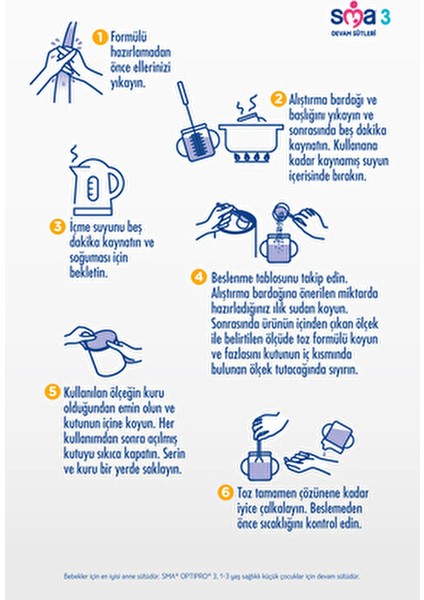 Sma 3 Optipro Probiyotik Toz Devam Sütü 800 gr x 6 Adet 1-3 Yaş İçin Vitamin Kaynağı