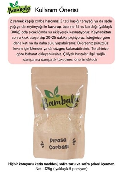 Pırasa Çorbası 150 gr 0-6 Ay Bebekler İçin Gluten ve Süt Ürünü İçermeyen modelleri