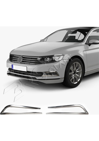 Volkswagen Passat B8 Uyumlu 2015-2019 Krom Sis Çerçevesi 2 Parça Paslanmaz Çelik