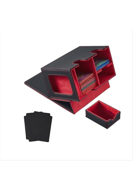 Zar Tepsili Kart Deste Kutusu Kart Sergileme Deste Kutusu Kırmızı (Yurt Dışından)