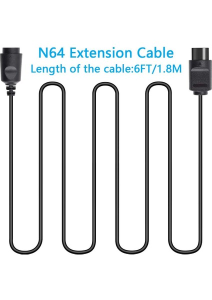 Nintendo 64 N64 Için 4'lü Paket 6ft N64 Kontrol Cihazı Uzatma Kablosu (Yurt Dışından) modelleri