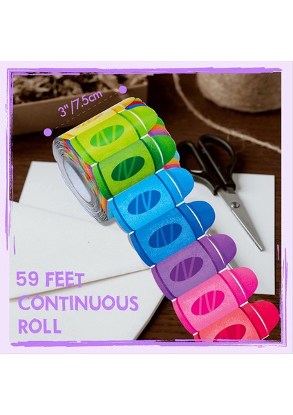 Okul ve Sınıf Dekorasyonu Için Boya Kalemi Desenli Rulo Kenarlık Çıkartması (Yurt Dışından) modelleri