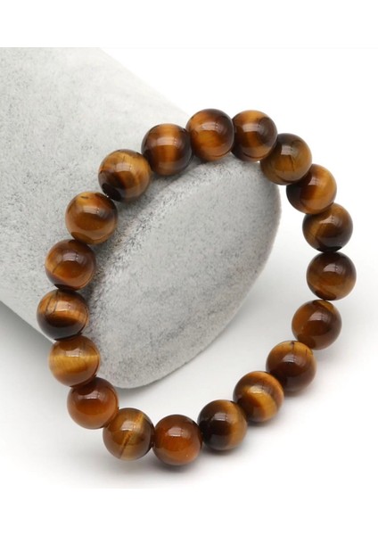 Kaplan Gözü Iyi Kalite Doğal Taş Bileklik 10 mm Yuvarlak Kesim fiyatları