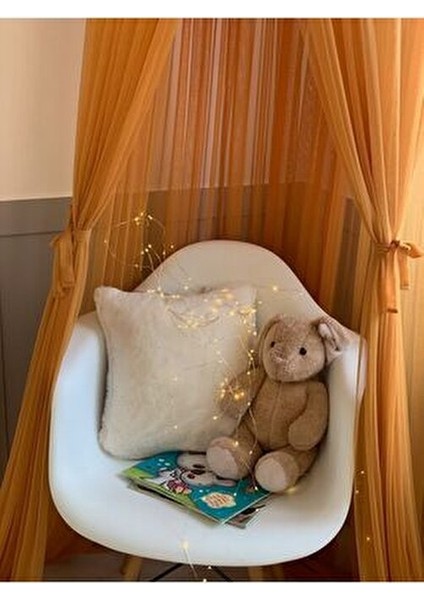 Deluxe Tül Cibinlik Şampanya Renkli Yatak Aksesuarı 65 cm Çap 280 cm Uzunluk