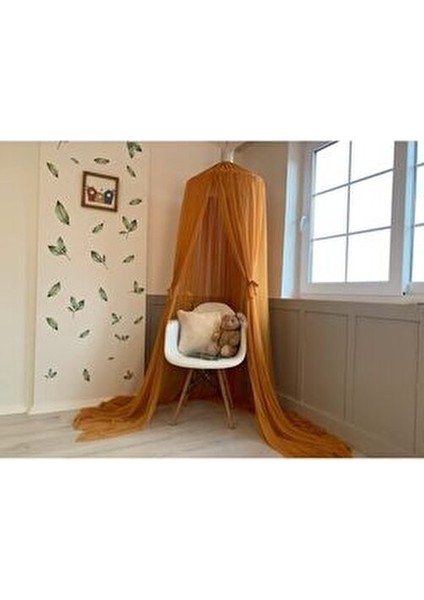 Deluxe Tül Cibinlik Şampanya Renkli Yatak Aksesuarı 65 cm Çap 280 cm Uzunluk