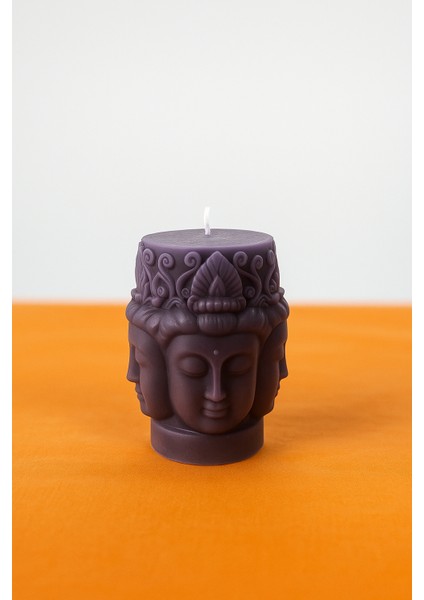 El Yapımı Buda Desenli Dekoratif Renk Çeşitli Yoga ve Hediyelik Mum