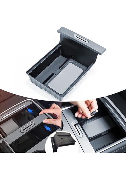 Tesla Model 3 21-23 Için Orta Konsol Düzenleyici USB Hub Saklama Kutusu (Yurt Dışından) modelleri
