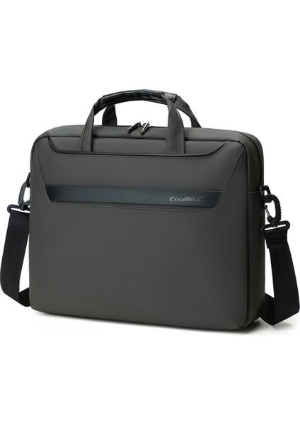 Coolbell CB-2128 15,6 Inç Dizüstü Bilgisayar Çantası Tek Omuzlu Postacı Çantası Darbeye Dalı Su Geçirmez Iş Çantası - Gri (Yurt Dışından)