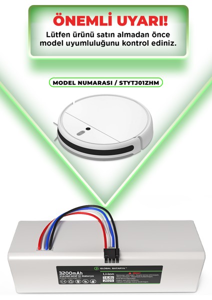 Xiaomi Mi Vacuum Mop 1c 2in1 Akıllı Robot Süpürge Bataryası 14.4V 3200MAH Li-Ion Pil (Yüksek Kapasite) indirimleri