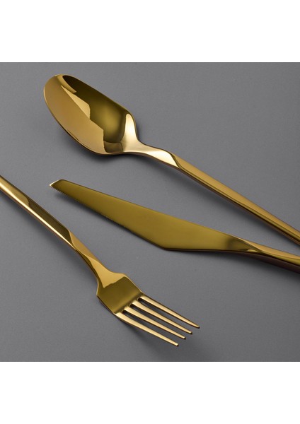 5100 Quartz Titanyum Gold 84 Parça 12 Kişilik Çatal Kaşık Bıçak Seti modelleri