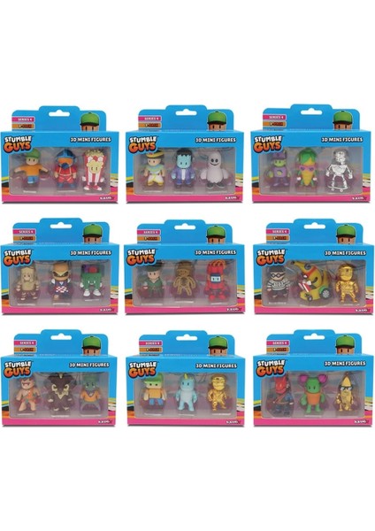 Bfs Stumble Guys 3'lü Mini Figür modelleri