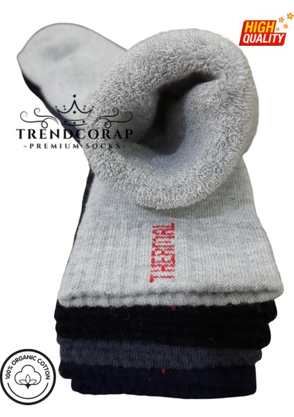 Erkek Çocuk Kışlık Havlu Termal Çorap Seti 4’lü | %100 Pamuk | 3–12 Yaş | Renkli Soket Çoraplar