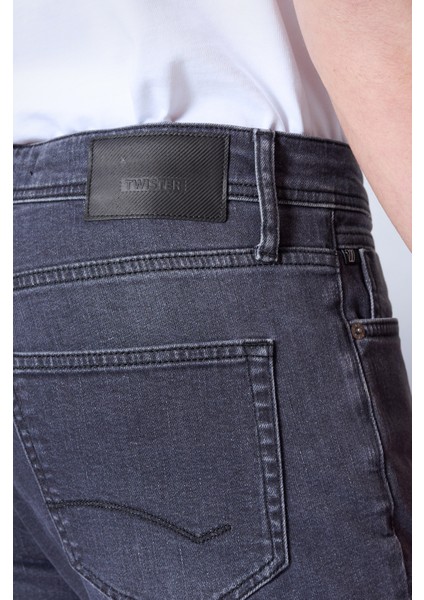 Martin 819-01 B Fog Blue Likralı Boru Paça Rahat Kalıp Erkek Kot Pantolon Füme indirimleri