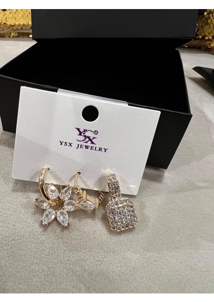 Çelik Altın Kaplama Taşlı Küpe fırsatları