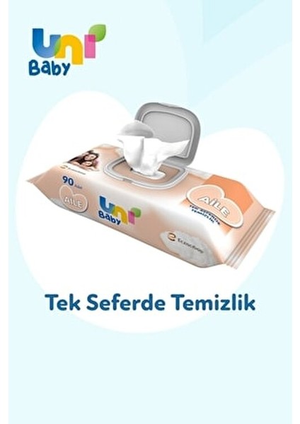 Aile Islak Mendil Günlük Kullanım İçin 90 Yaprak Alkol İçermez Cilt Dostu modelleri