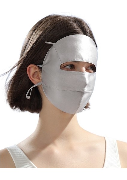 Kadınlar Için Yaz Ipek Maskesi Güneşlik Uv Anti-Ultraviyole Dut Ipeği Güneş Koruyucu Maske Göz Koruma Maskesi (Yurt Dışından)