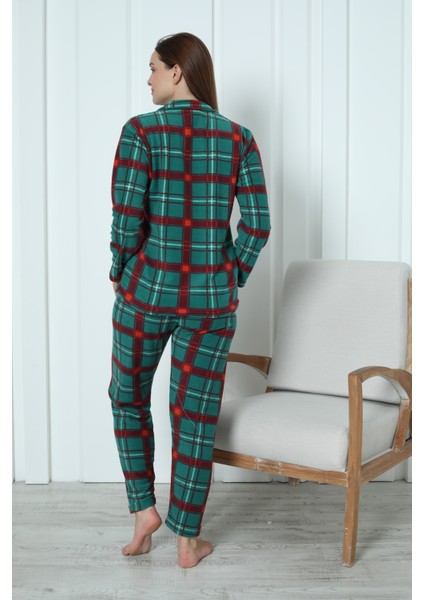 Fwn 3957 Boydan Düğmeli Polar Kışlık Kadın Pijama Takımı indirimleri