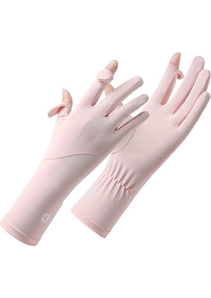Kadınlar Için Yaz Aylarında Yeni Güneş Koruma Eldivenleri, Buz Ipek, Ince, Uv Koruması, Nefes Alabilir, Kaymaz, Dokunmatik Ekran, Parmaksız, Sürüş ve Bisiklet (Yurt Dışından)