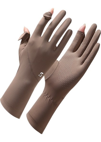 Kadınlar Için Yaz Güneş Koruma Eldivenleri Açık Hava Bisiklet Sürüş Anti-Ultraviyole Buz Ipek Eldiven Dokunmatik Ekran Eldivenleri (Yurt Dışından)