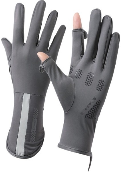 Yaz Güneş Koruma Eldivenleri Uv Koruması Ince Parmaksız Sürüş Bisiklet Sporları Kaymaz Orta ve Uzun Buz Ipek Eldivenler (Yurt Dışından)