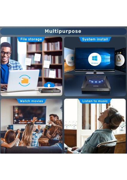 Unıtek Harici Dvd-Rw Type-C/a+5in1 Dock Statıon (T1037A01)