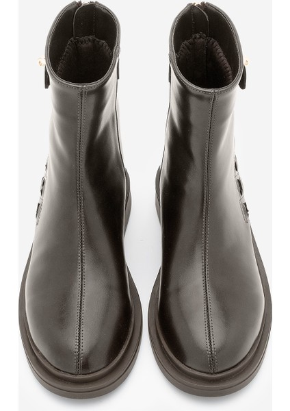 Kadın Tokalı Arkadan Fermuarlı Günlük Bot Himpa Kahve indirimleri