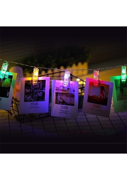 Renkli Işıklı Mandallı Fotoğraf Albümü 10 Lu - Rgb modelleri