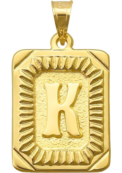 14 Ayar Altın K Harfi Kolye Ucu